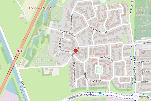 Brandweer-melding op Ballastweg, Coevorden op 19 juni, kaart-overzicht