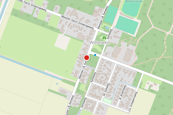 Brandweer-melding op Mr. J.B. Kanweg, Witteveen op 20 juni, kaart-overzicht