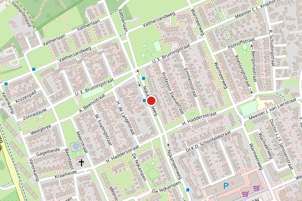Brandweer-melding op Nijkampenweg, Emmen op 20 juni, kaart-overzicht