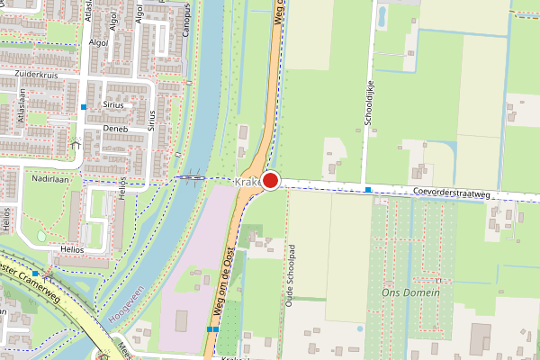 Brandweer-melding op Coevorderstraatweg, Noordscheschut op 20 juni, kaart-overzicht