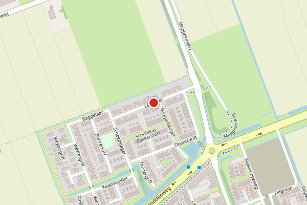 Brandweer-melding op Legakker, Meppel op 20 juni, kaart-overzicht