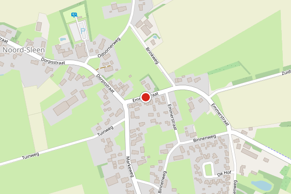 Brandweer-melding op Emmerstraat, Noord-Sleen op 20 juni, kaart-overzicht