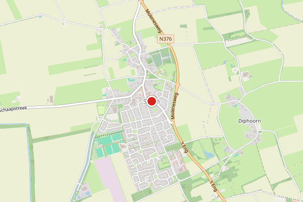 Brandweer-melding op Brink, Sleen op 19 juni, kaart-overzicht