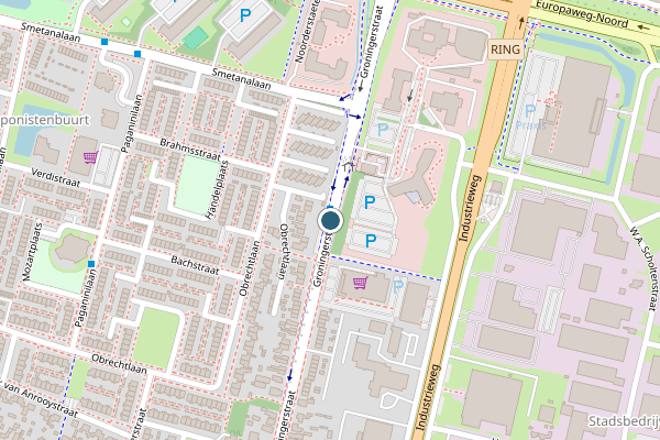 Politie-melding op Groningerstraat, Assen op 21 juni, kaart-overzicht