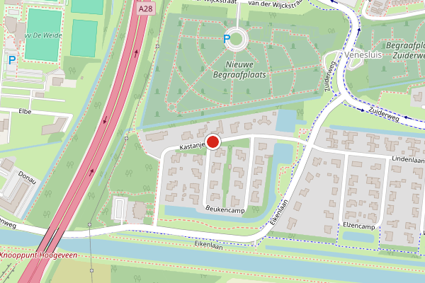 Brandweer-melding op Kastanjelaan, Hoogeveen op 22 juni, kaart-overzicht