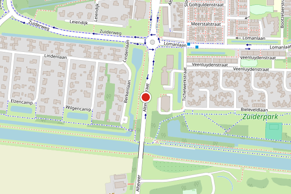 Brandweer-melding op Alteveerstraat, Hoogeveen op 24 juni, kaart-overzicht
