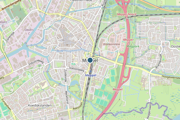Politie-melding op Meppel op 24 juni, kaart-overzicht