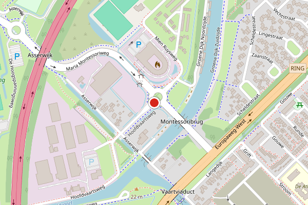 Brandweer-melding op Maria Montessorirotonde, Assen op 24 juni, kaart-overzicht