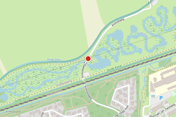 Brandweer-melding op Kinholtweg, Fluitenberg op 25 juni, kaart-overzicht