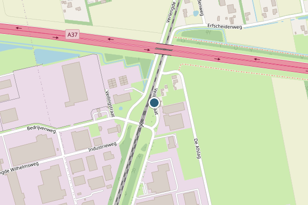 Politie-melding op Veilingstraat, Nieuw-Amsterdam op 25 juni, kaart-overzicht