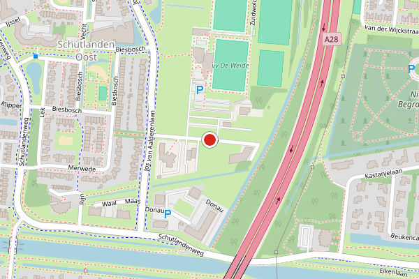 Brandweer-melding op Elbe, Hoogeveen op 26 juni, kaart-overzicht