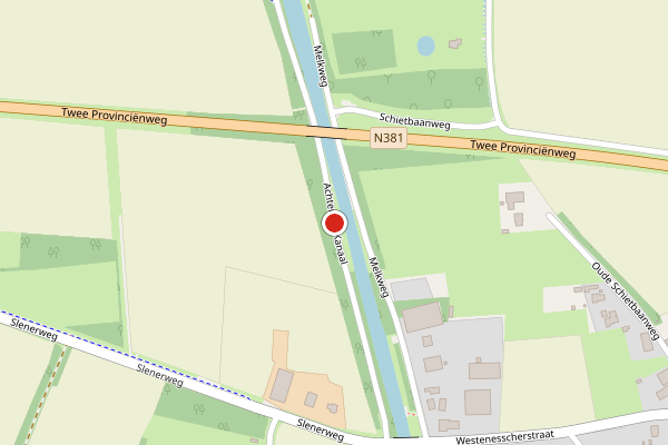 Brandweer-melding op Achter het Kanaal, Emmen op 26 juni, kaart-overzicht