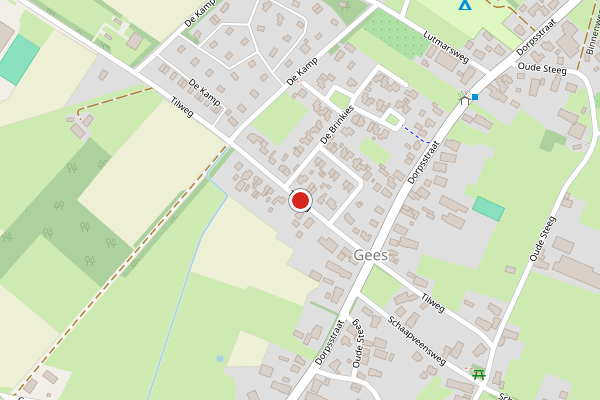 Brandweer-melding op Tilweg, Gees op 26 juni, kaart-overzicht