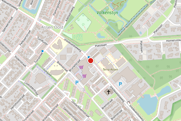 Brandweer-melding op Vredeveldseweg, Assen op 27 juni, kaart-overzicht