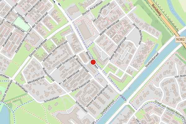 Brandweer-melding op Rembrandtlaan, Coevorden op 27 juni, kaart-overzicht